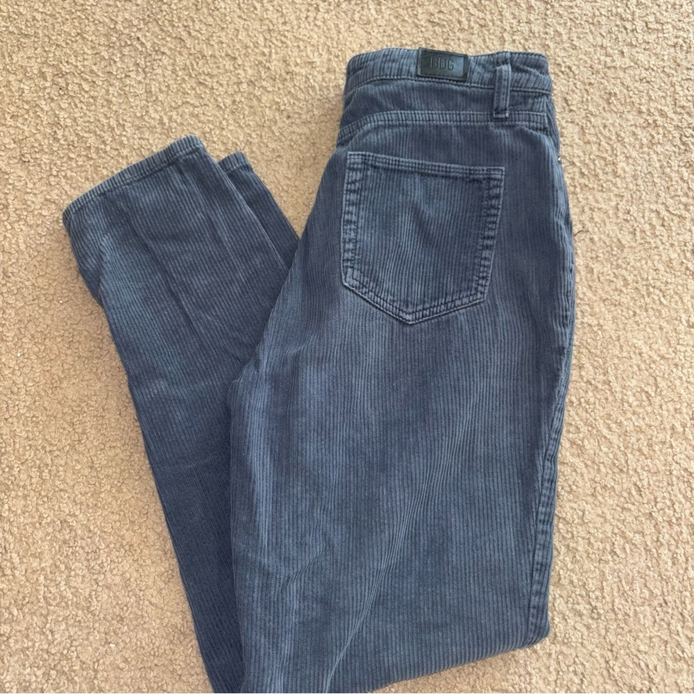 BDG Women's Dark gray blue  Corduroy Straight Leg pants mom high rise - Picture 3 of 3